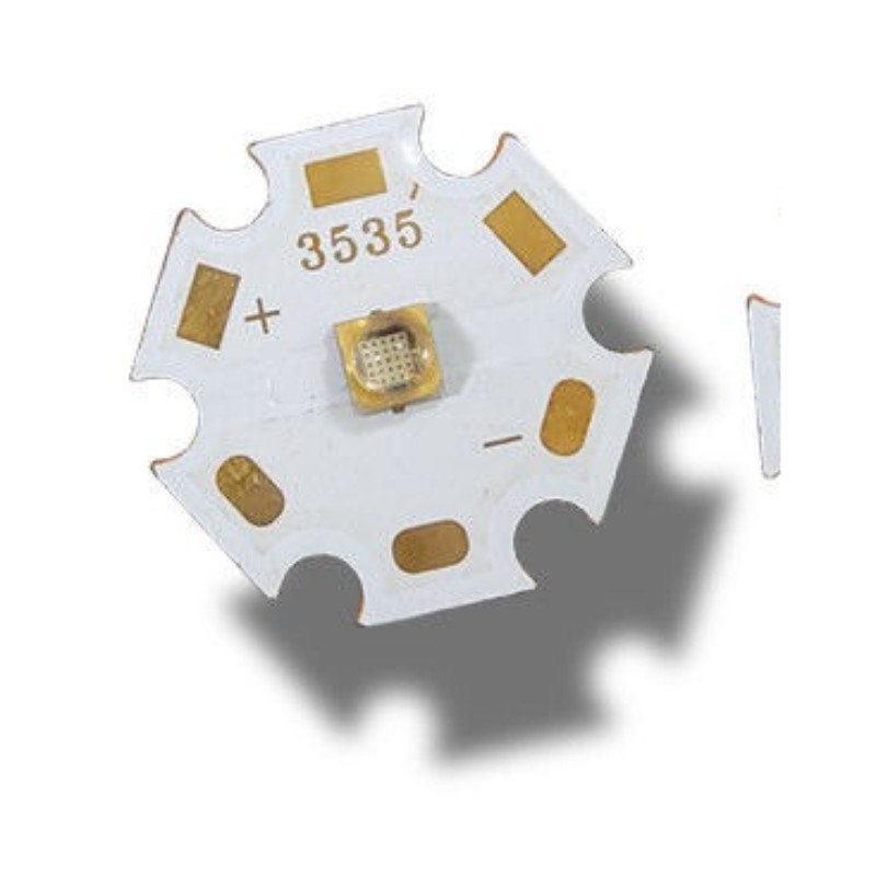 Chip UV LED 3 W 20 mm × 20 mm 365 / 385 / 395 / 405 nm