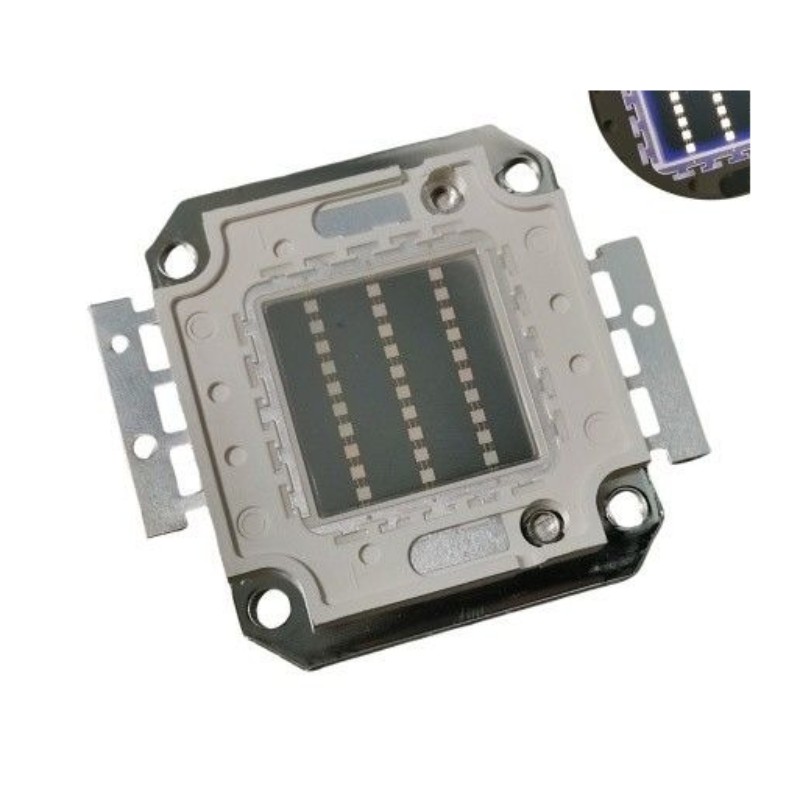 Chip UV LED de 30 W 50 mm × 45 mm, 365 / 385 / 395 / 405 nm